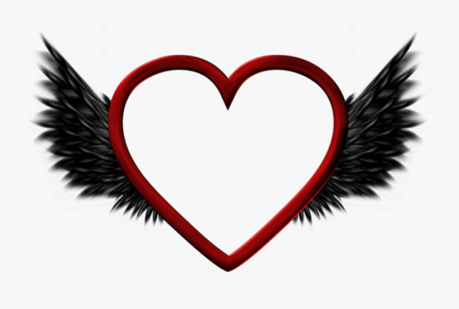 Free Png Red Transparent Heart With Black Wings Png - Love You So Much Png, Transparent Clipart