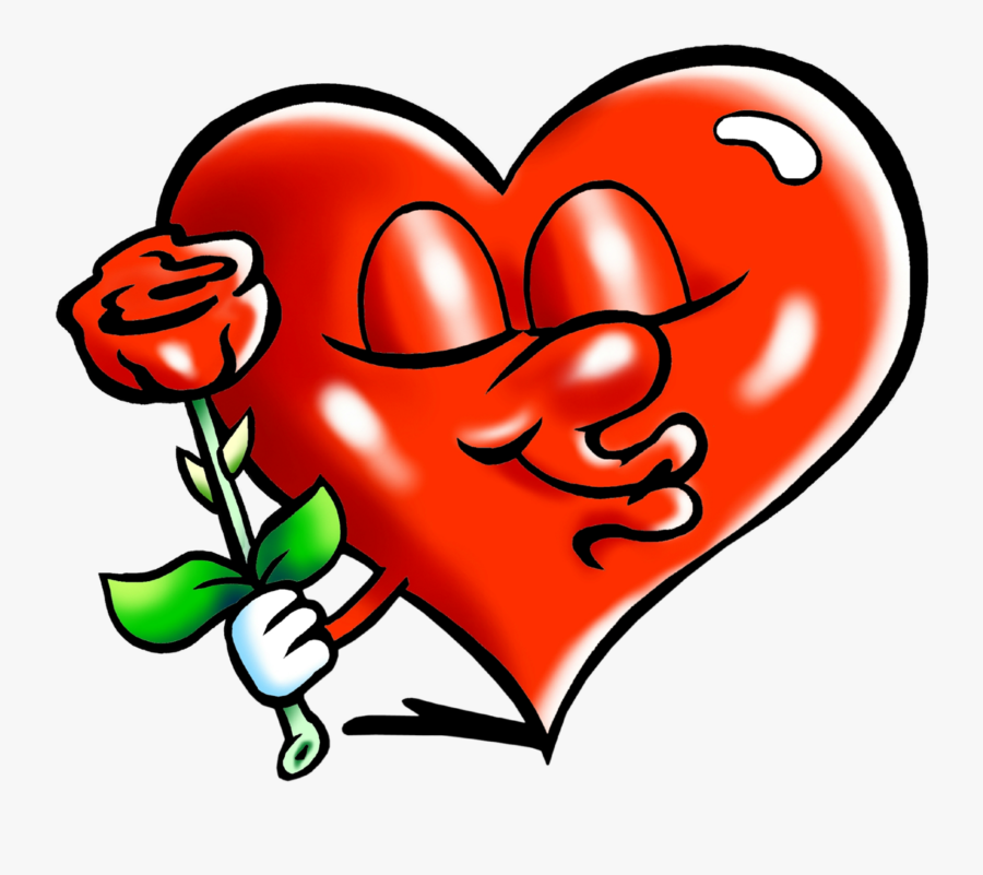 Heart With A Rose, Transparent Clipart