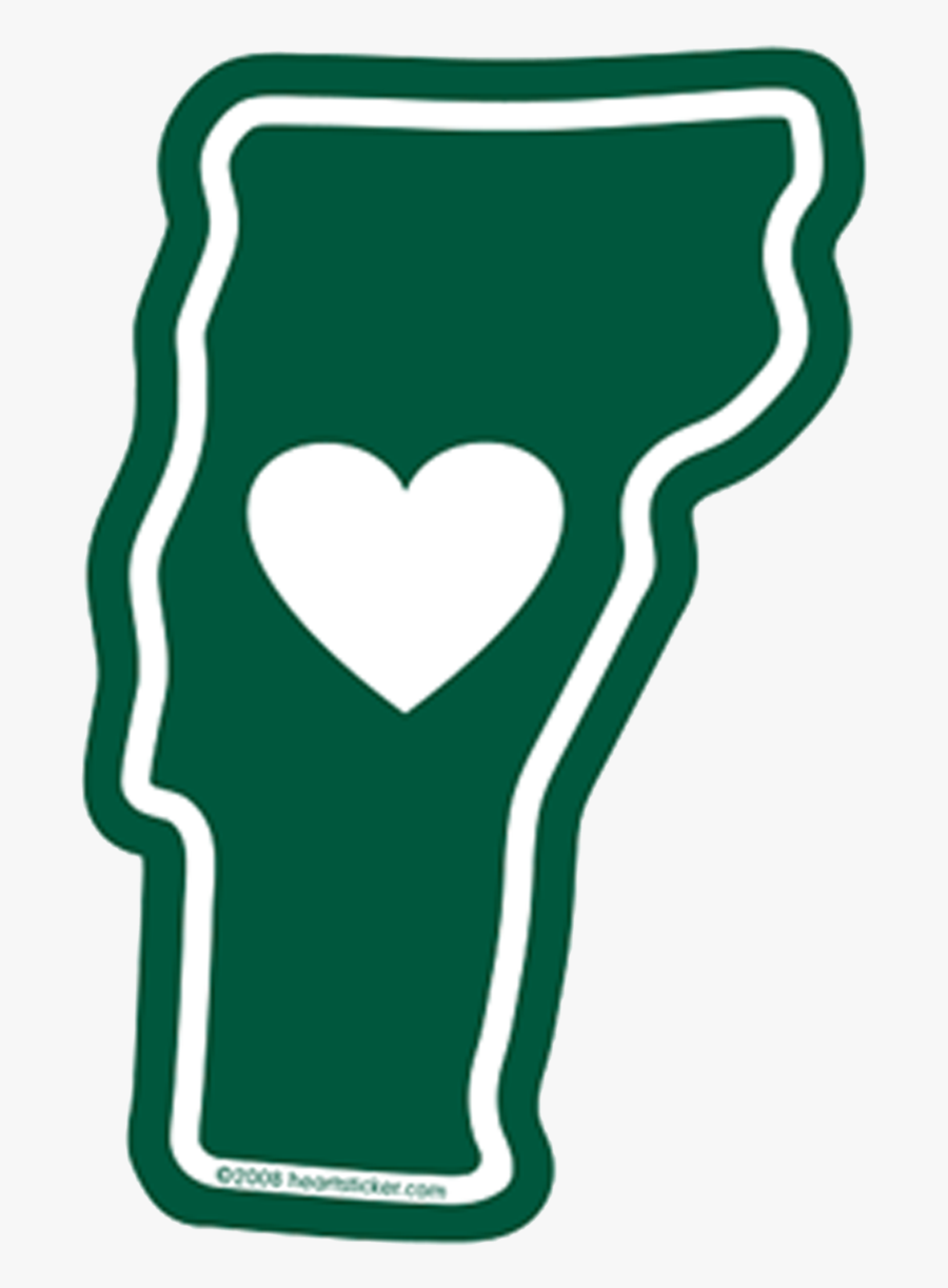 Vt Heart In Vermont Sticker - Vermont Sticker, Transparent Clipart