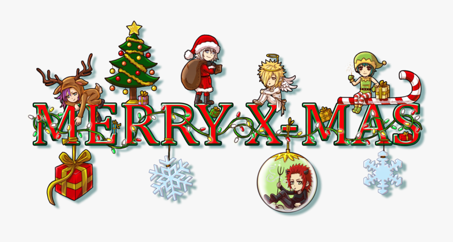 Online Anime Merry Christmas Clipart, Anime Collection - Cartoon, Transparent Clipart