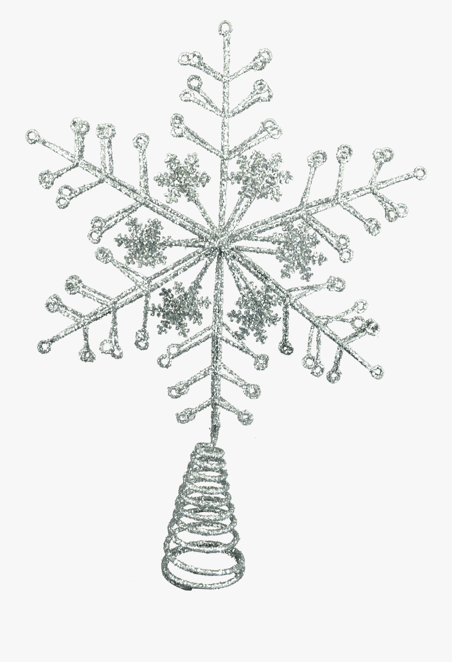 Gisela Graham Silver Snowflake Tree Topper, Transparent Clipart