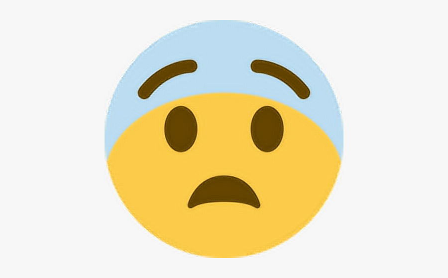 #ohno #coldsweat #frown #unhappy #upset #realize #emoji - Anguished Emoji, Transparent Clipart