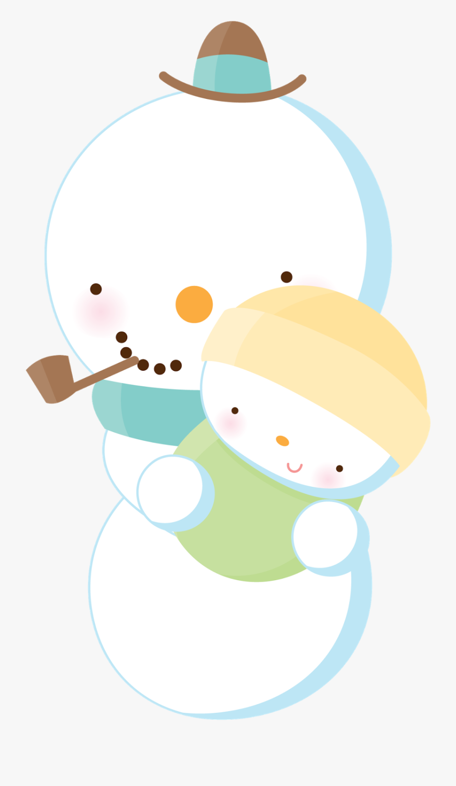 Family Clipart Snowmen - Cartoon, Transparent Clipart