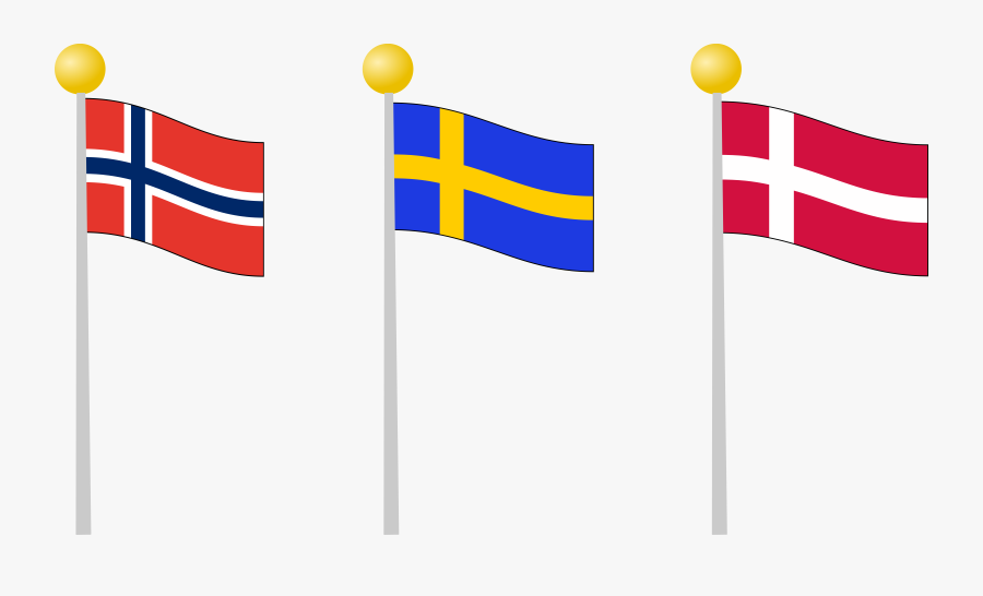 Area,flag,line - Sweden Denmark Norway Flag, Transparent Clipart