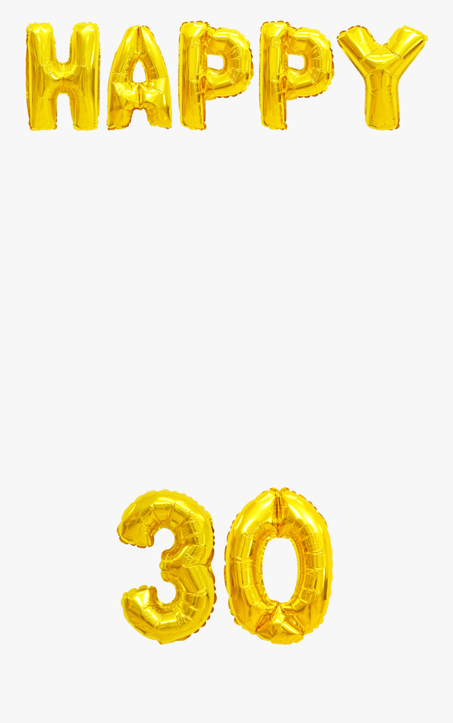 Gold Balloons 30th - 20th Birthday Snapchat Filter, Transparent Clipart