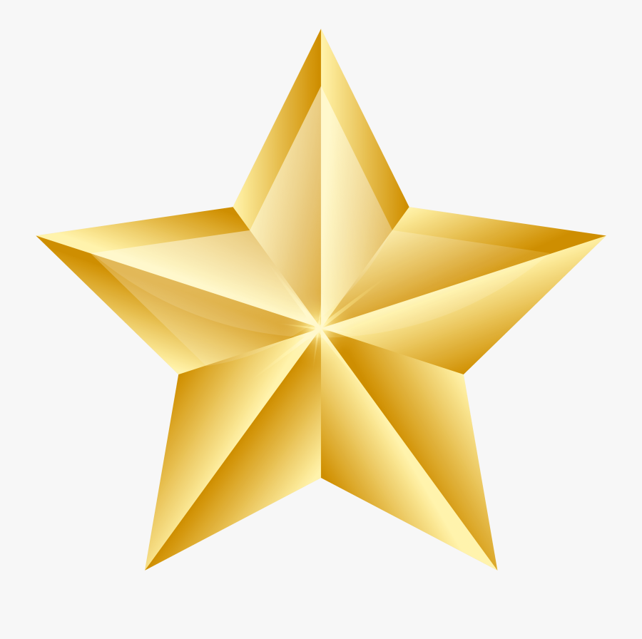 Golden Star Png Image - Gold Transparent Background Star Png, Transparent Clipart