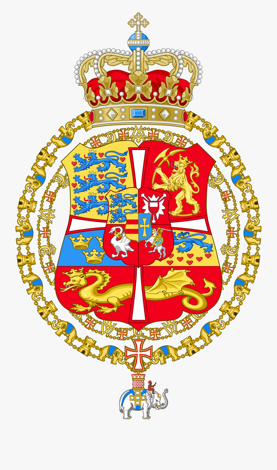 Clip Art Wikipedia Coat Arms Frederick - Norwegian Navy Coat Of Arms, Transparent Clipart