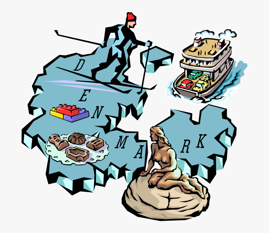 Vector Illustration Of Kingdom Of Denmark Vignette, Transparent Clipart