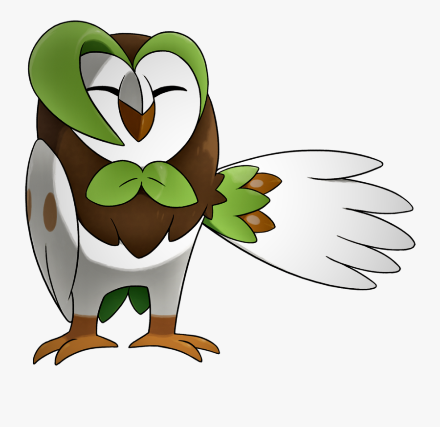Grass And Flying Type By Pokemonsketchartist - Dartrix Pokemon, Transparent Clipart