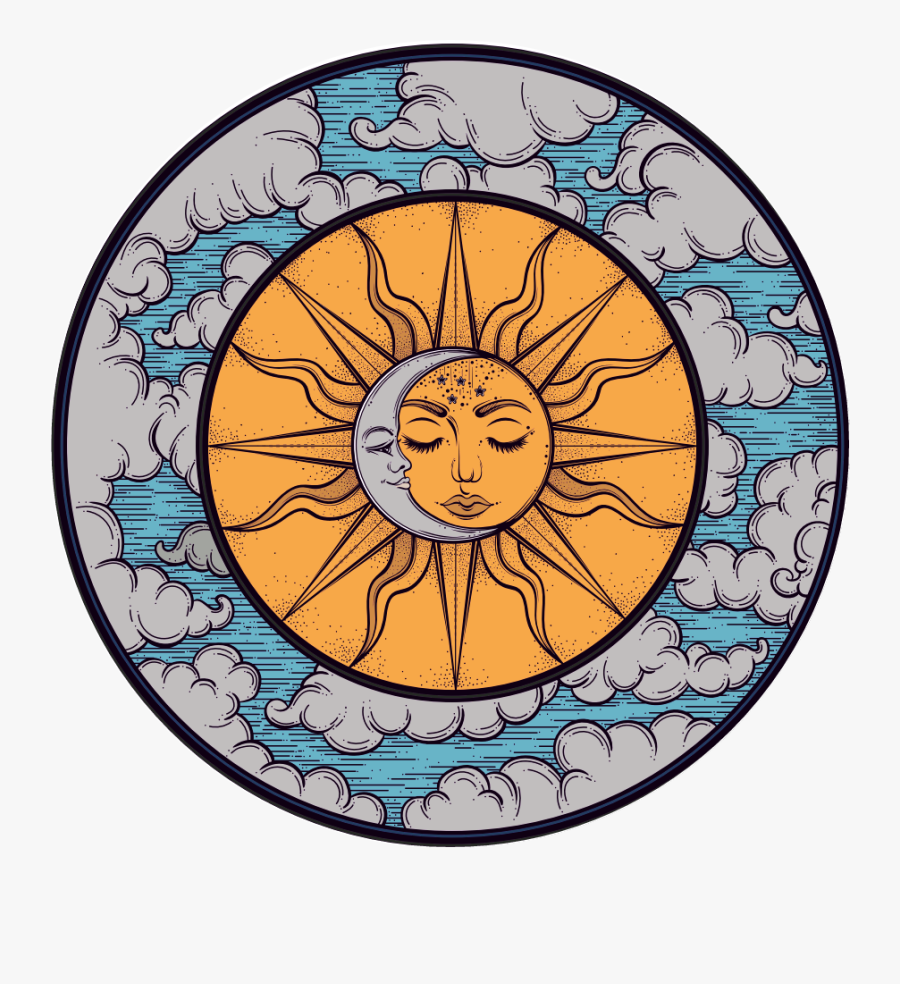 #sun #moon #sunandmoon #hippie #hippy #sundial - Women's Fellowship For Christian Service Logo, Transparent Clipart