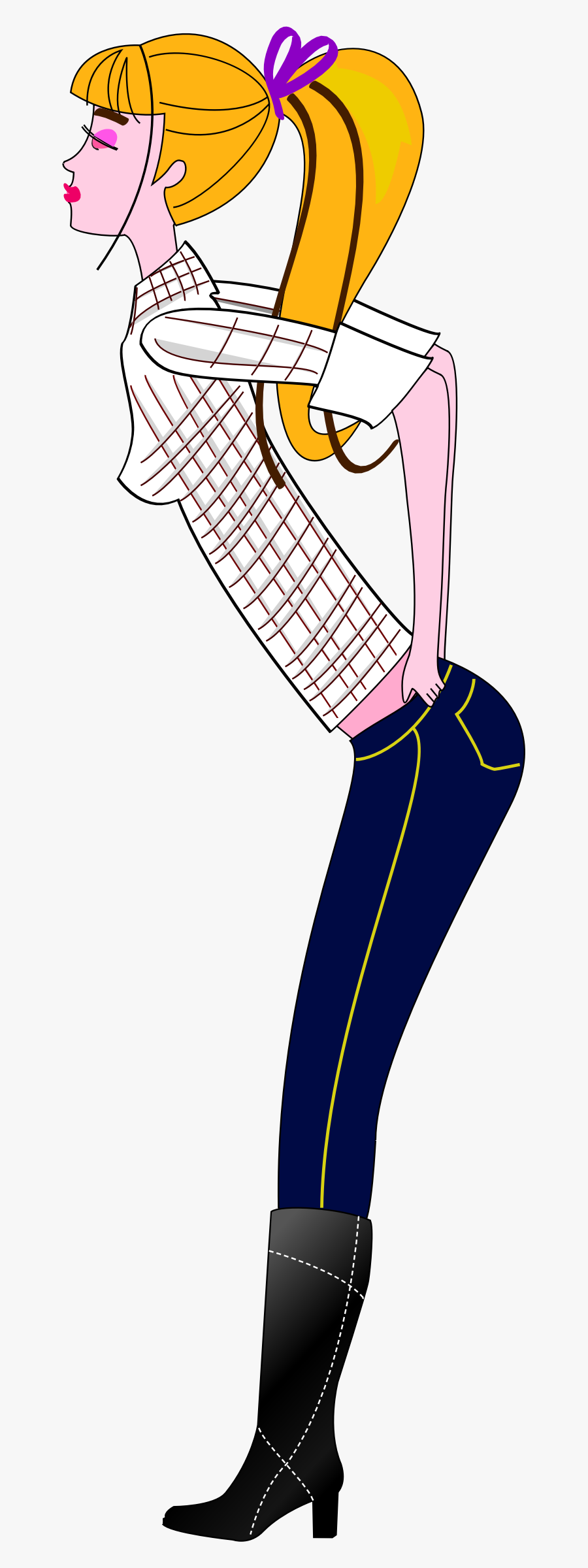 Girl Jeans Dress/undress Clip Arts - Girl With Denim Clipart, Transparent Clipart