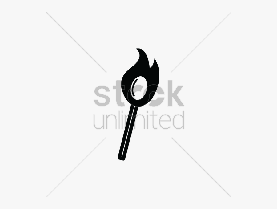 Matchstick On Fire Silhouette Vector Image - Design, Transparent Clipart