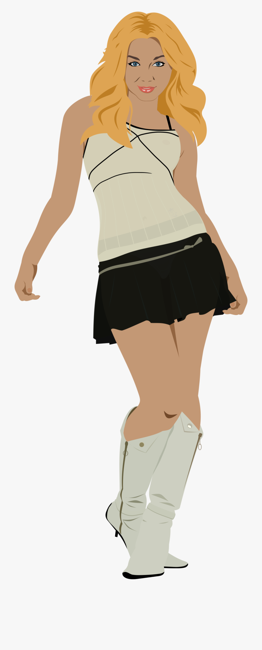 Dressed Girl - Miniskirt, Transparent Clipart