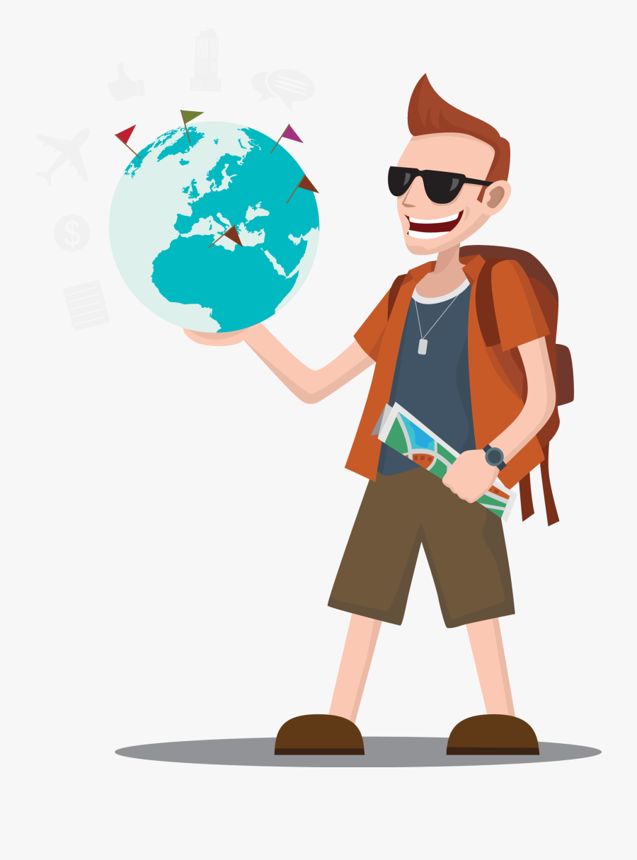 To Ensure Timely Replies And Services For The Travel - Cartoon Tourist Png, Transparent Clipart