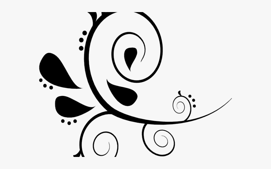 Free Flourish Clipart - Flourish Clipart Black And White, Transparent Clipart