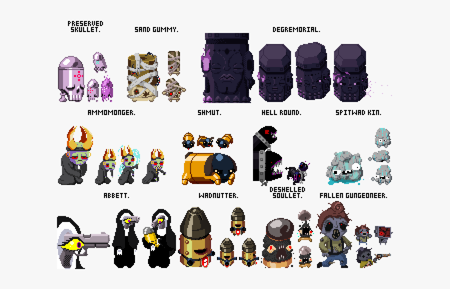 Clip Art Enter The Gungeon Devolver - Enter The Gungeon Fan Enemies, Transparent Clipart