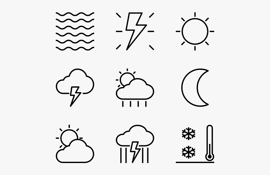 Weather - Line Art, Transparent Clipart