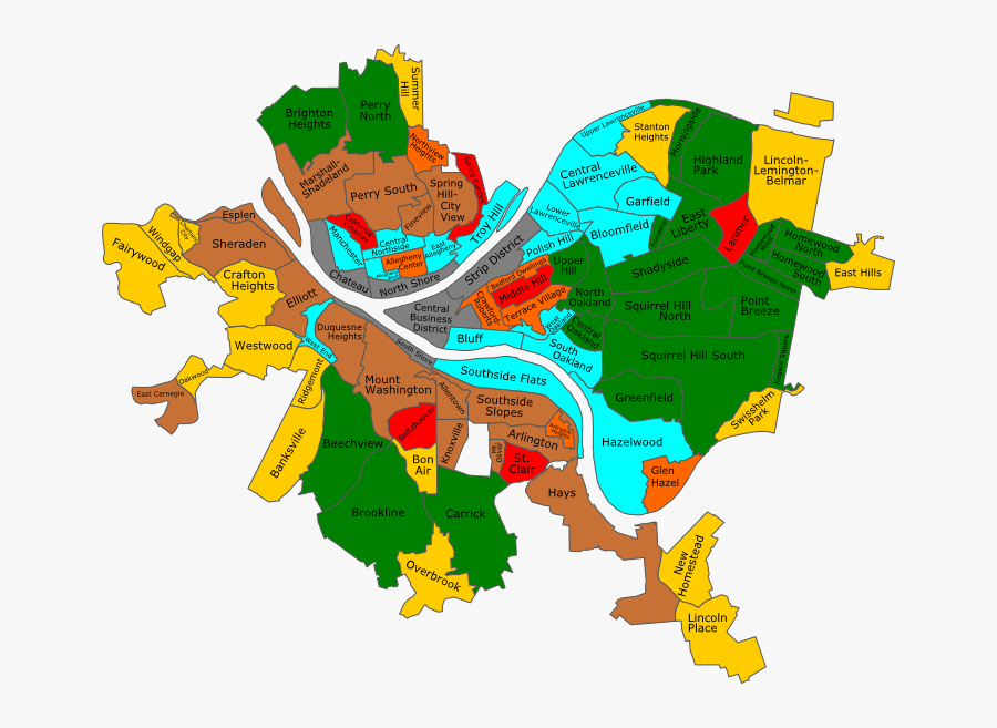 Income Map Of Pittsburgh, Transparent Clipart