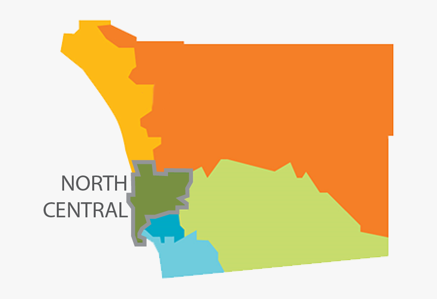 North Central Region - Regions Of San Diego County, Transparent Clipart
