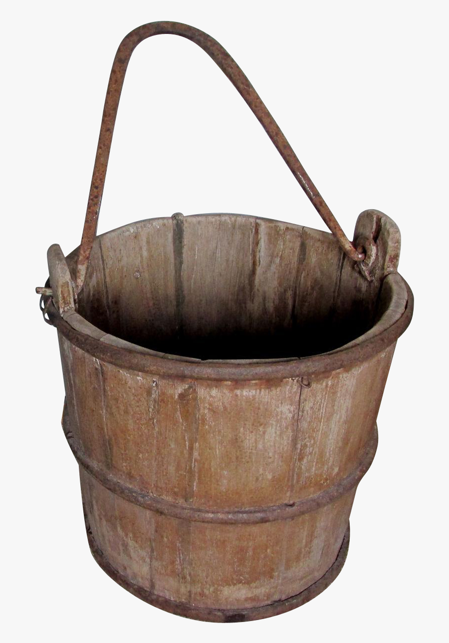 Clip Art Great Old Primitive Wishing - Well Bucket, Transparent Clipart