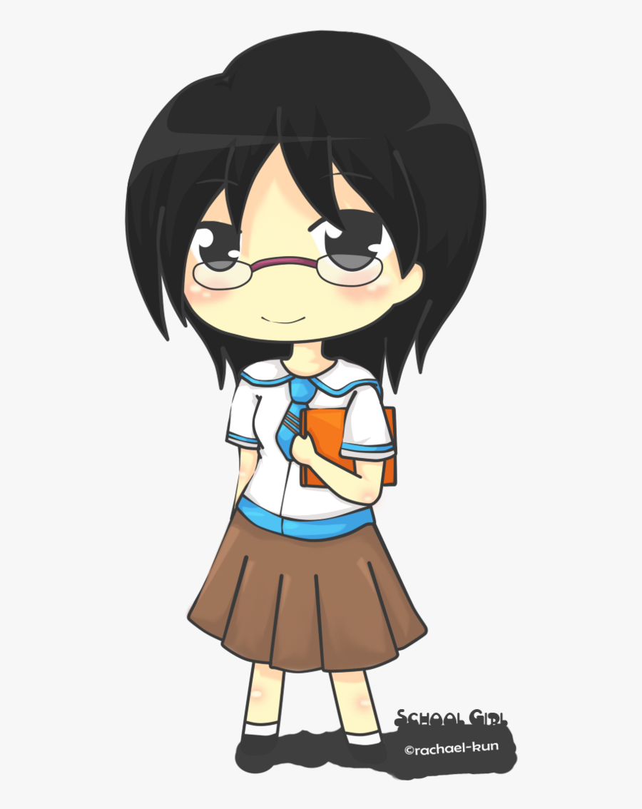 Chibi School Girl 3 By Rachael-kun - Anime School Girls, Transparent Clipart