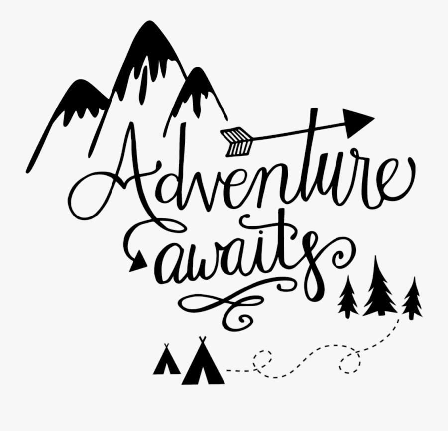 Adventure Awaits Black, Transparent Clipart