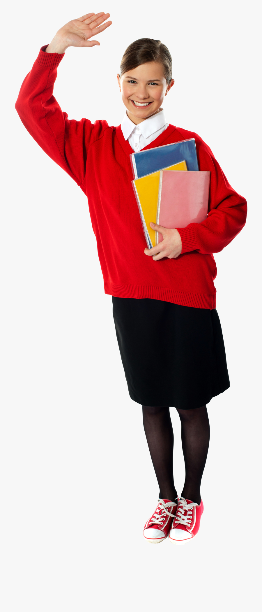 Young Girl Student - Standing, Transparent Clipart