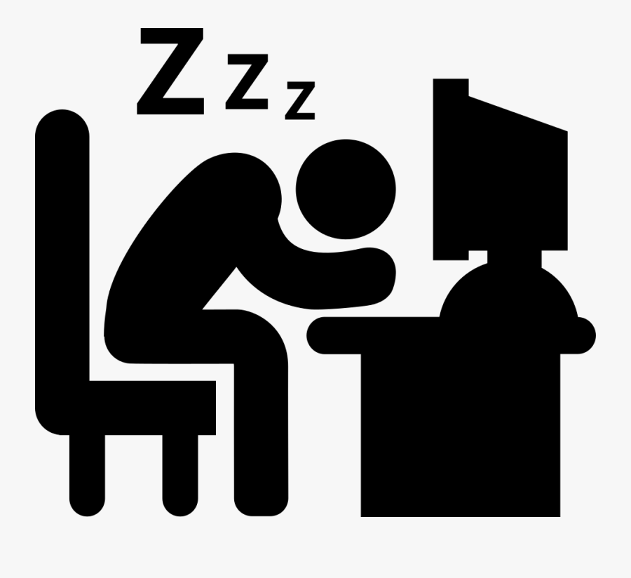 Office Worker Sleeping On His Desk At Job - Sleeping At Desk Icon, Transparent Clipart