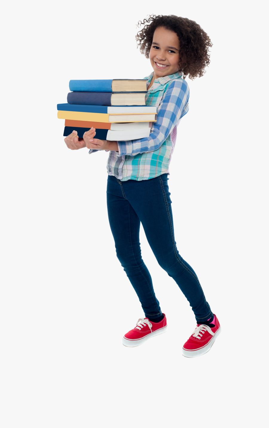 Young Girl Student Png Image - Girls With Book Png, Transparent Clipart