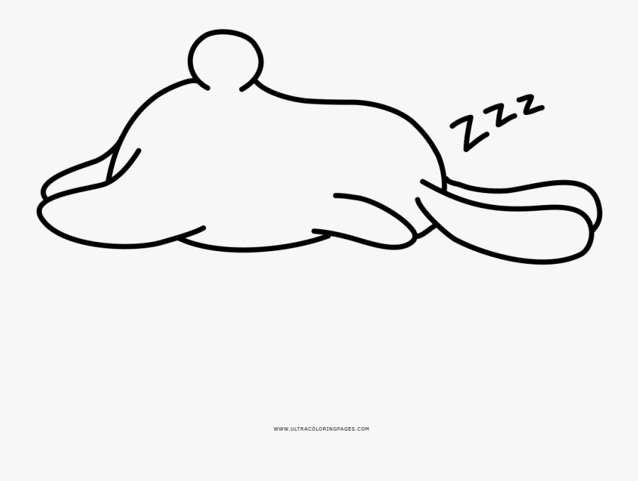 Easter Bunny Sleep Coloring Page - Sleepy Bunny Clip Art, Transparent Clipart