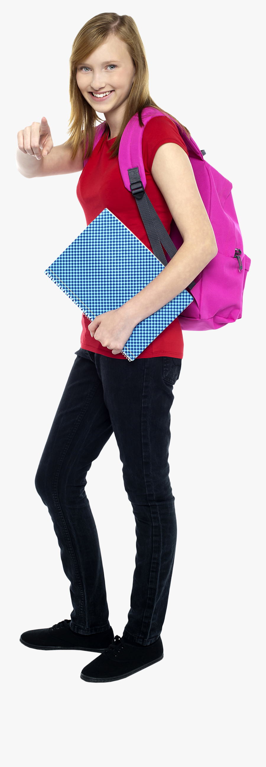 Young Girl Student Png Image - Png Girls College Full, Transparent Clipart