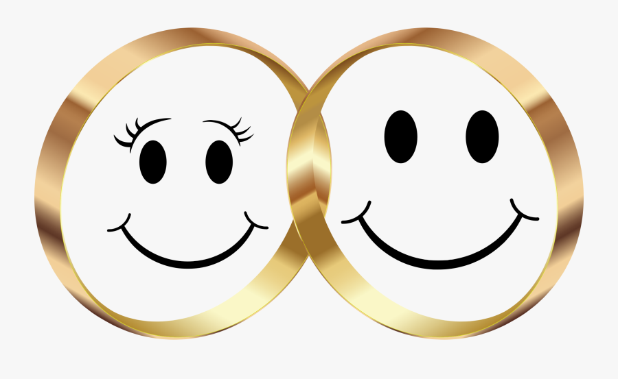 Transparent Gold Ring Clipart - Smiley Black And White Png, Transparent Clipart
