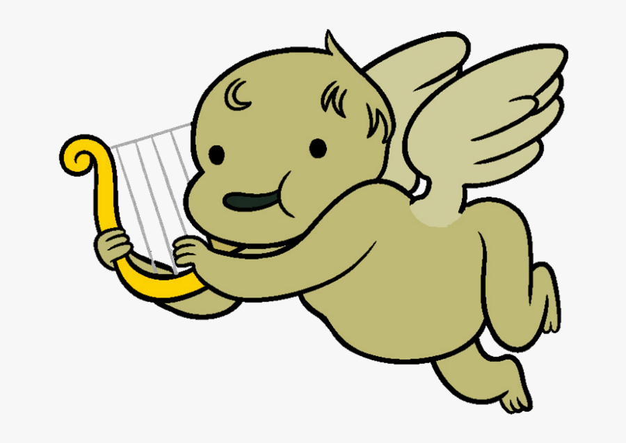 Harp Clipart Yellow - Cherub Harp, Transparent Clipart