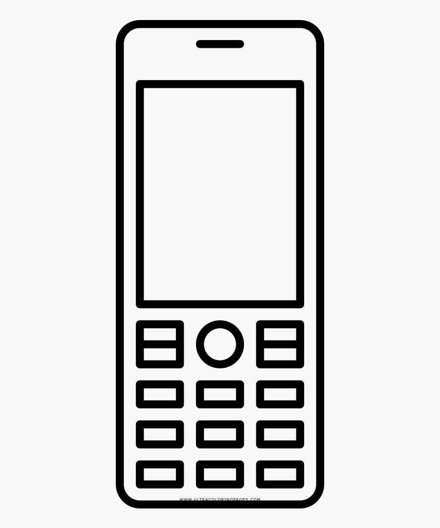 Black And White Stock Cellphone Clipart Coloring Page - Portable Network Graphics, Transparent Clipart