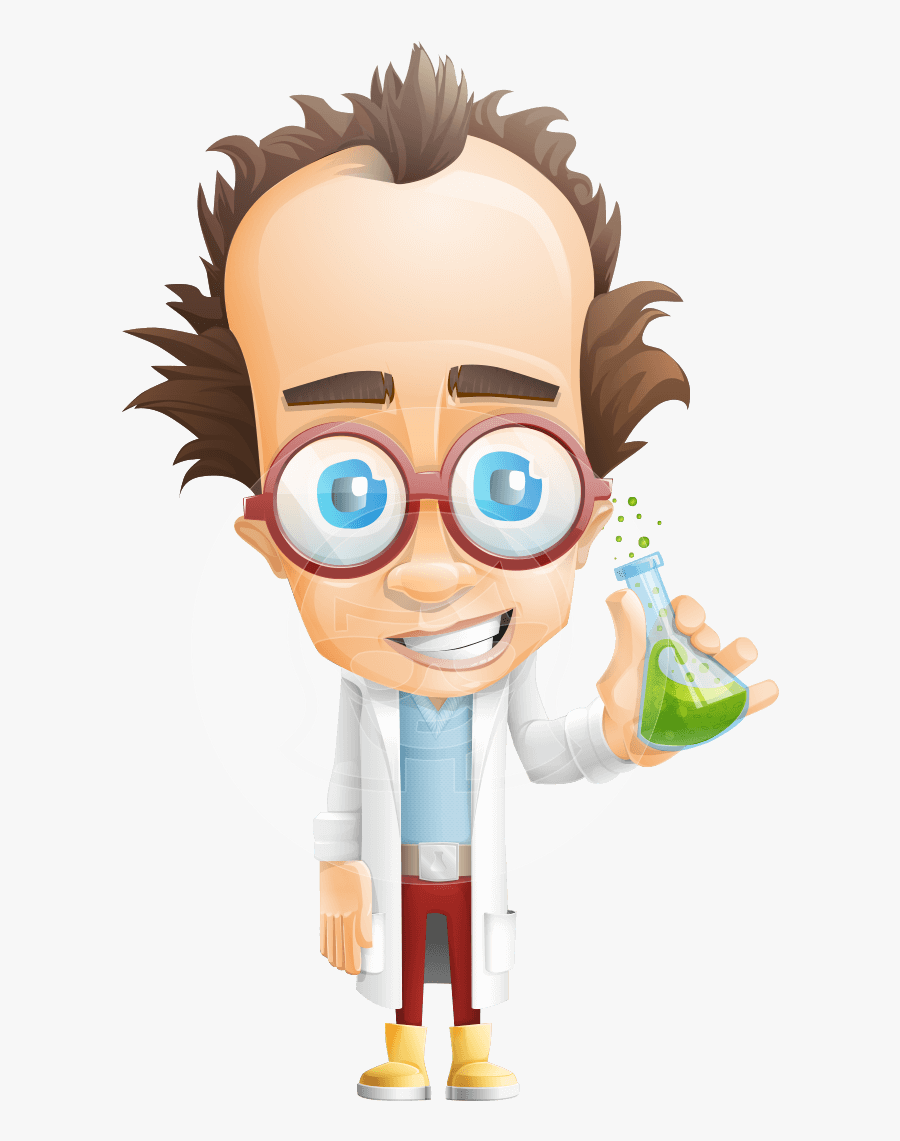 Vector Scientist Cartoon Character - Adobe Character Animator Puppet Scientist, Transparent Clipart