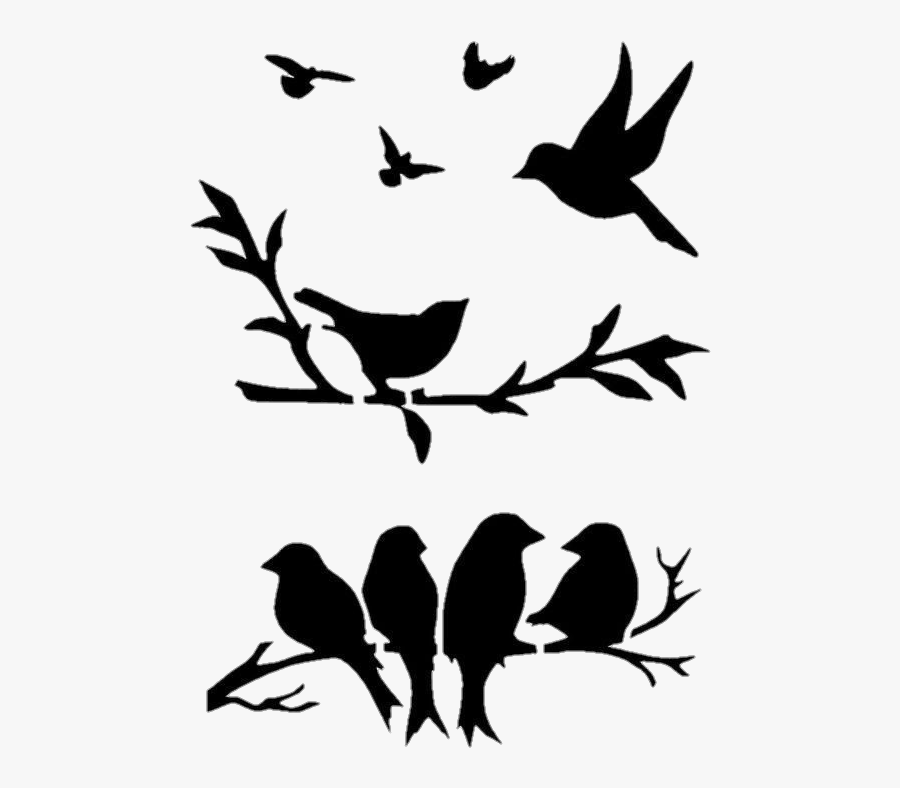 Transparent Blackbird Clipart - Bird Stencil, Transparent Clipart