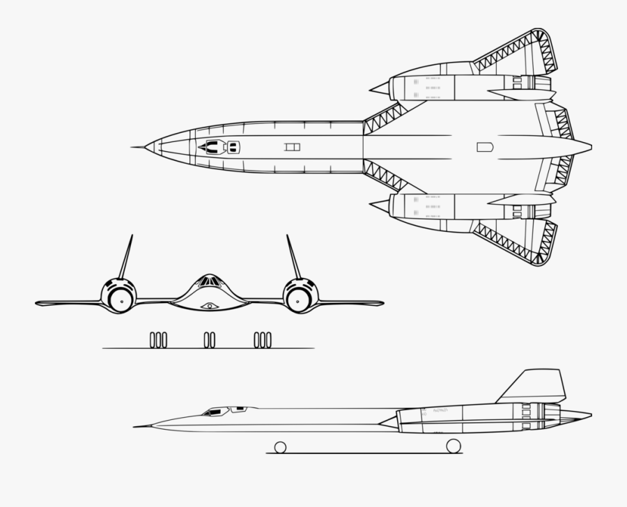 Line Art,angle,area - Lockheed Sr 71 Blackbird Design, Transparent Clipart