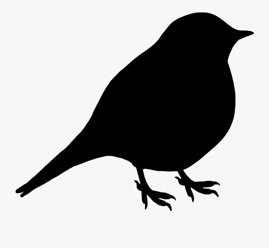 Blackbird - Sitting Bird Silhouette, Transparent Clipart