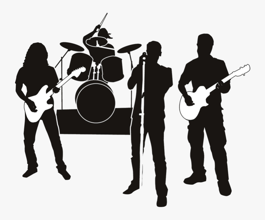 Rock Band Clip Art Musical Ensemble Silhouette Vector - Play In A Band , Fr...