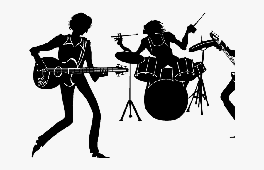 Transparent Music Band Png - Rock Band Silhouette Png, Transparent Clipart