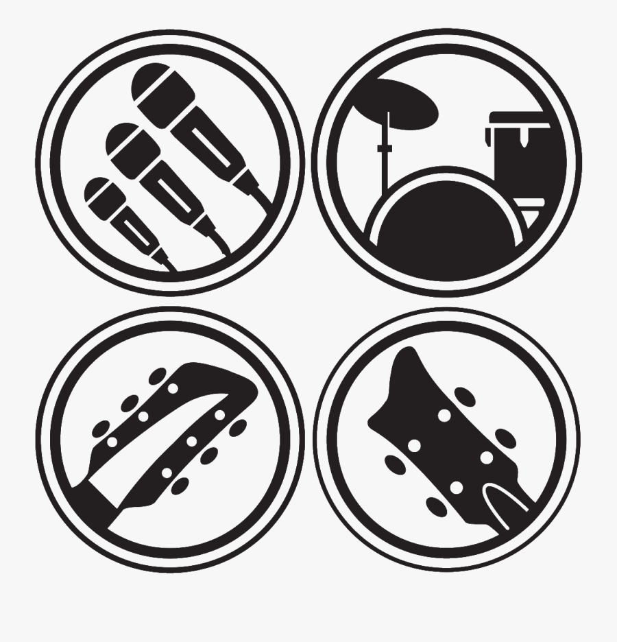 Png W/ White - Rock Band Instrument Logos, Transparent Clipart