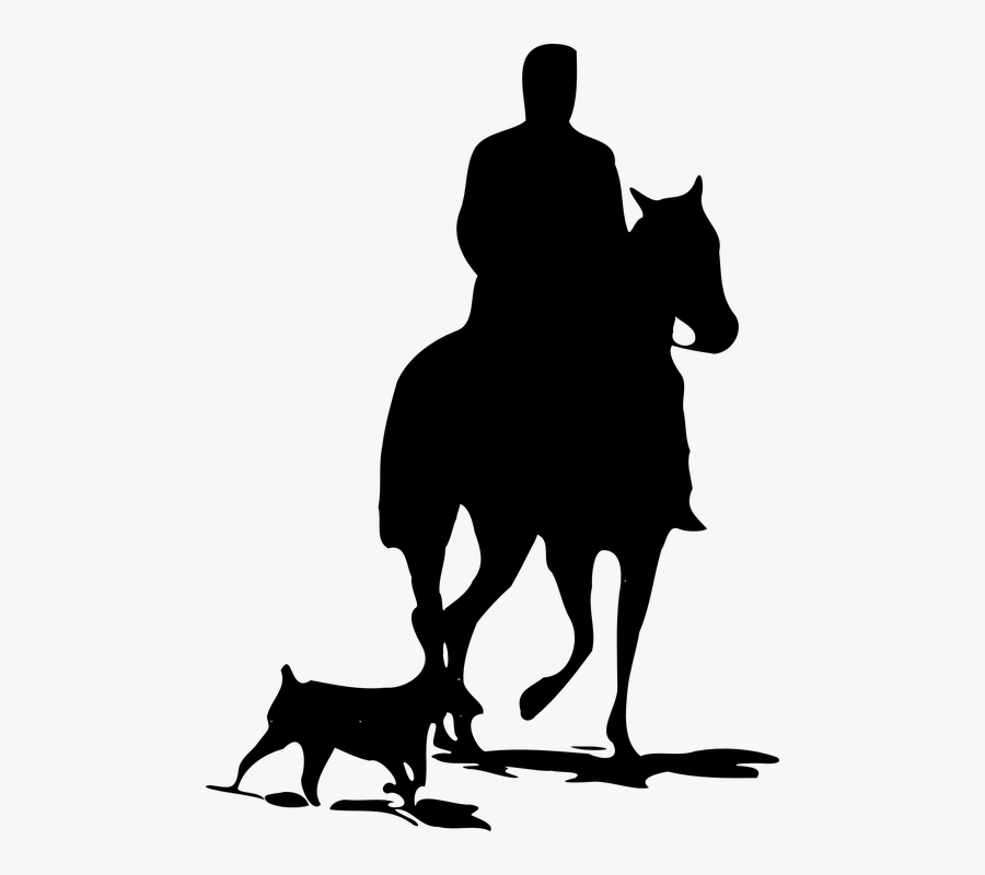 Man On Horseback Silhouette, Transparent Clipart