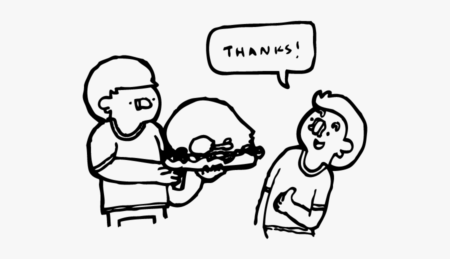 Com � Giving Thanks - Line Art, Transparent Clipart