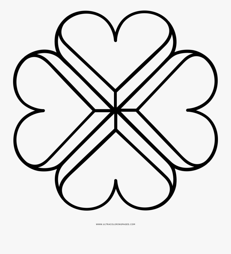 Transparent White Four Leaf Clover Png - Line Art, Transparent Clipart