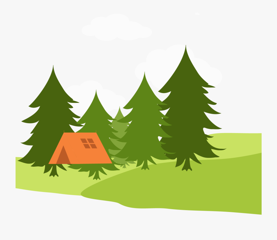 Cartoon Landscape Drawing - Cartoon Pine Forest For Drawing, Transparent Clipart