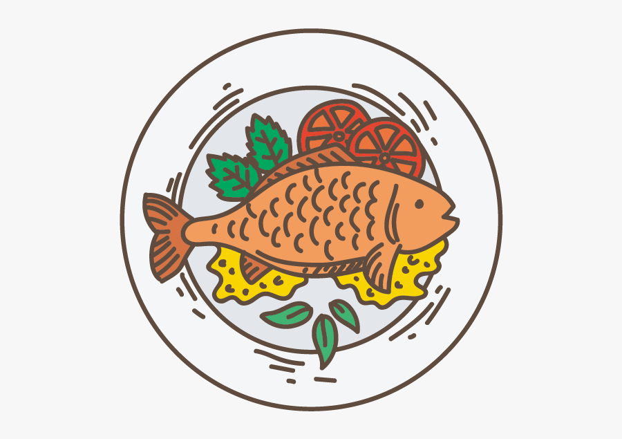 Fried Fish Fish Fry Roasting - Clip Art Food Fish, Transparent Clipart