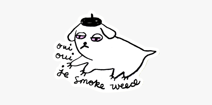Oui Weed Dog Sticker"
 Class="lazyload Lazyload Mirage - Cartoon, Transparent Clipart
