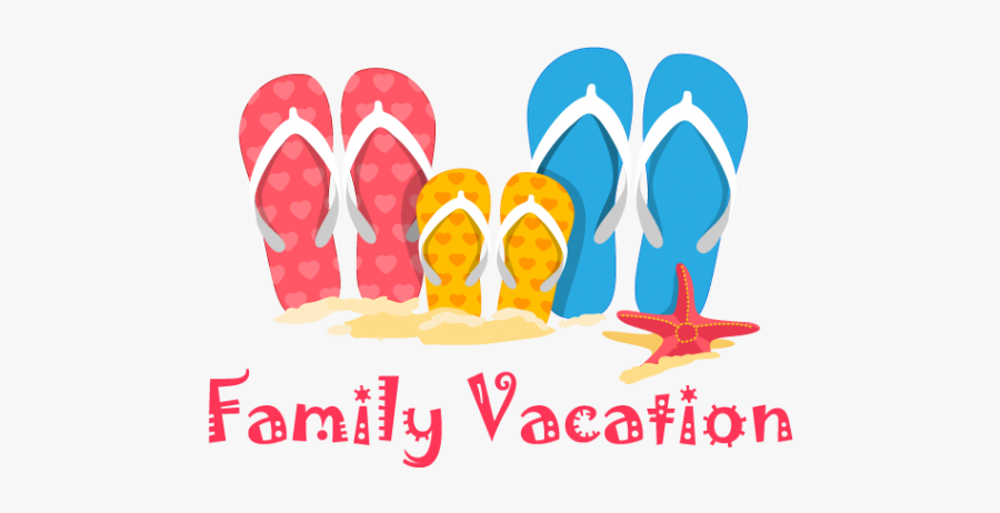 Family Vacation - Clip Art Beach Flip Flops, Transparent Clipart
