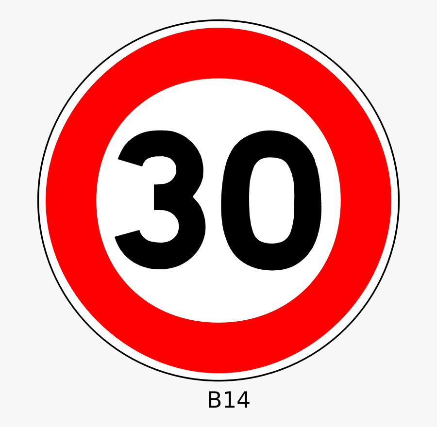 Number 30 Clipart - 30 Speed Limit Png, Transparent Clipart