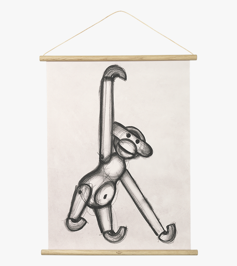 Monkey Line Drawing, Kay Bojesen"s Monkey, X A Danish - Kay Bojesen Abe Tegning, Transparent Clipart
